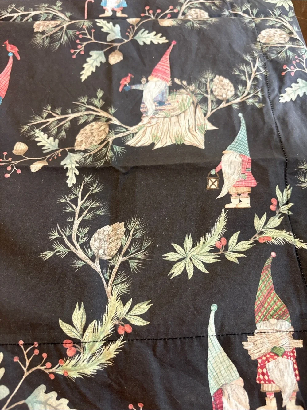 Pottery Barn Gnome Print Pillow Cover